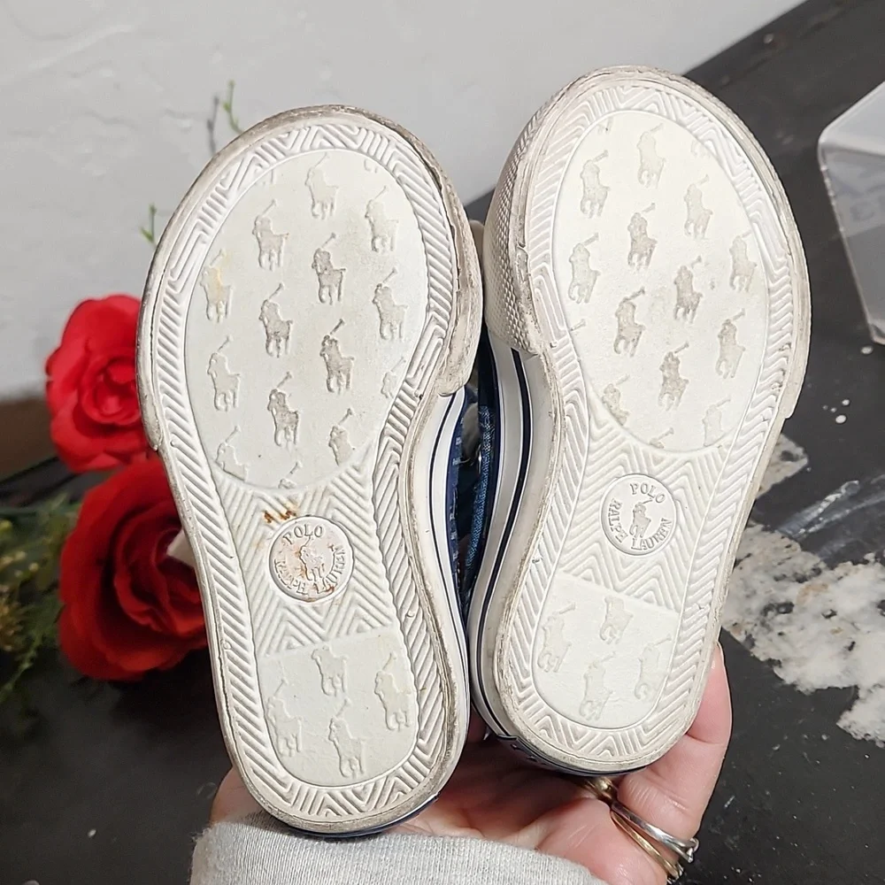 POLO Embroidered Hi Top Sneakers 5 Blue